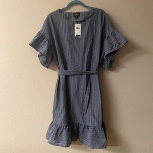 eci New York - blue flair sleeve dress